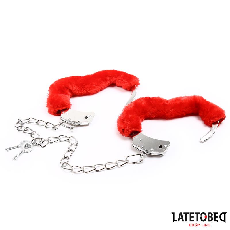Esposas Pies Peluche Terciopelo Rojo - Imagen 2