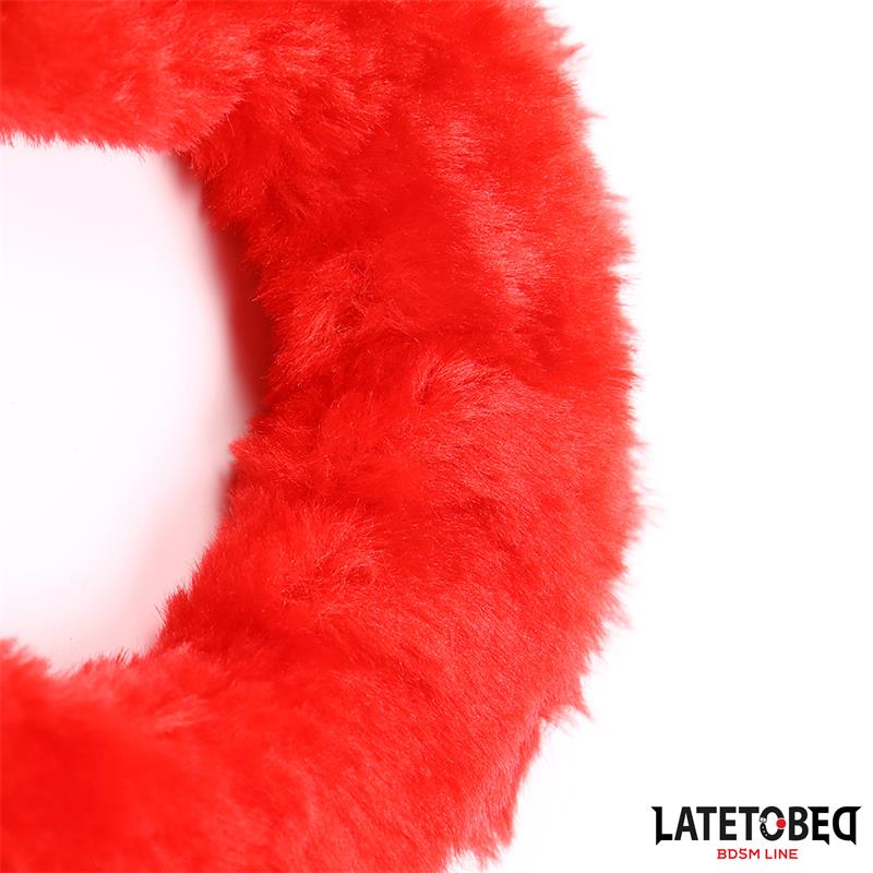 Esposas Pies Peluche Terciopelo Rojo - Imagen 4