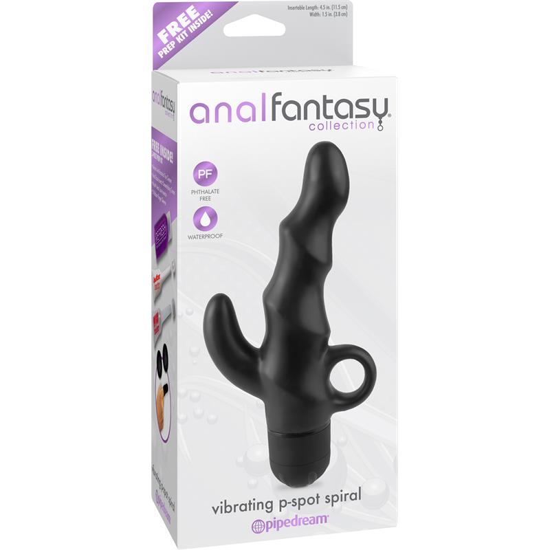 Estimulador Anal con Vibración Vibrating P-Spot Spiral Negro - Imagen 3