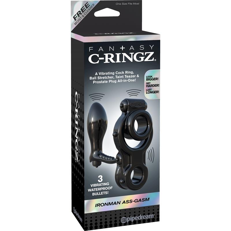Fantasy C-Ringz Anillo con Plug Anal Ironman Negro - Imagen 3