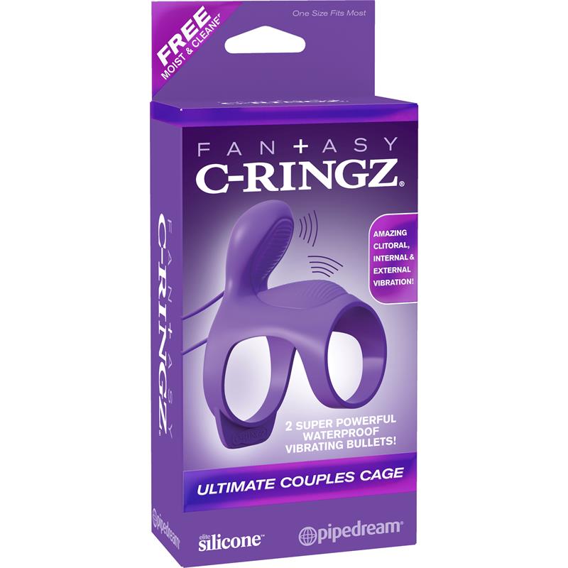 Fantasy C-Ringz Anillo Vibrador para Parejas Ultimate Cage Púrpura - Imagen 2