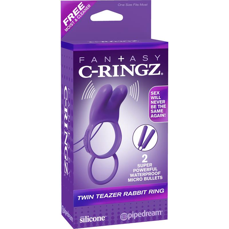 Fantasy C-Ringz Anillo Vibrador Rabbit Doble Púrpura - Imagen 2