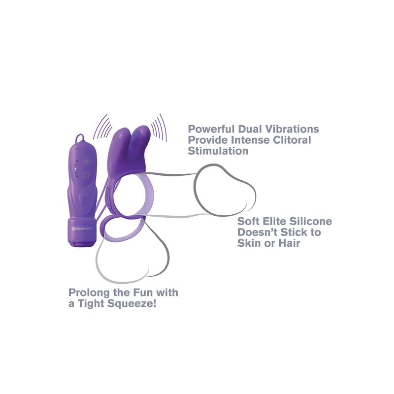 Fantasy C-Ringz Anillo Vibrador Rabbit Doble Púrpura - Imagen 3