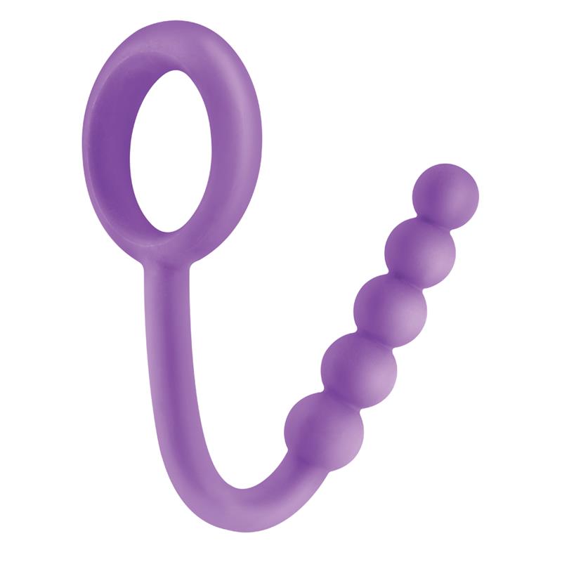 Fetish Fantasy Elite Perlas Anales con Anillo Testicular Púrpura