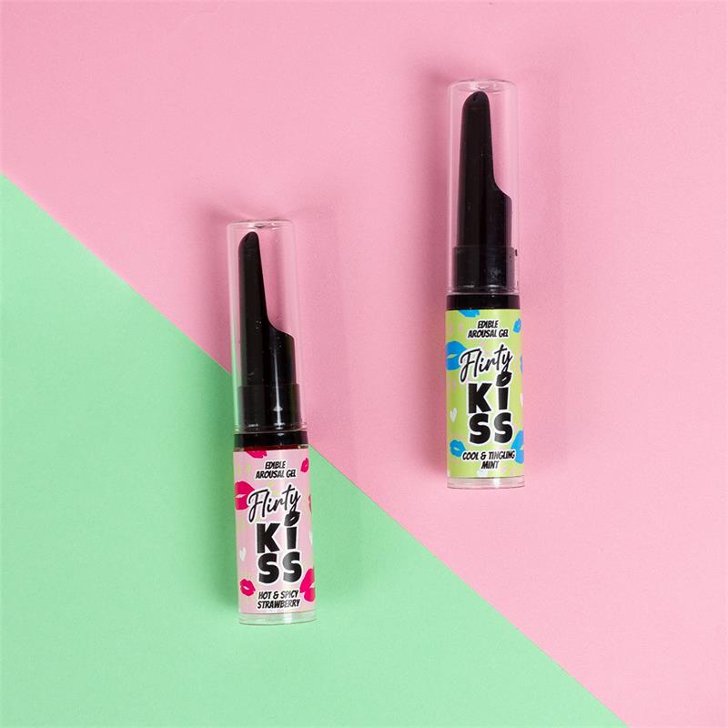 Flirty Kiss Geles para Sexo Oral Fresa y Menta 2x8gr - Imagen 2