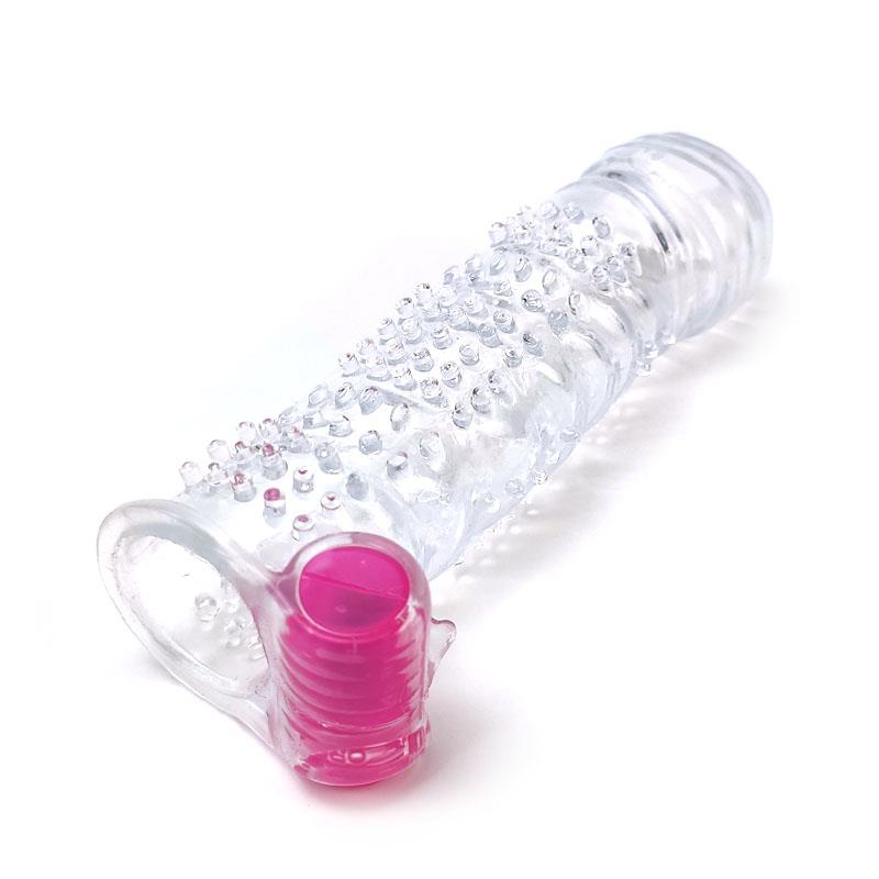 Funda para el Pene Texturizada con Bala Vibradora Transparente - Imagen 5