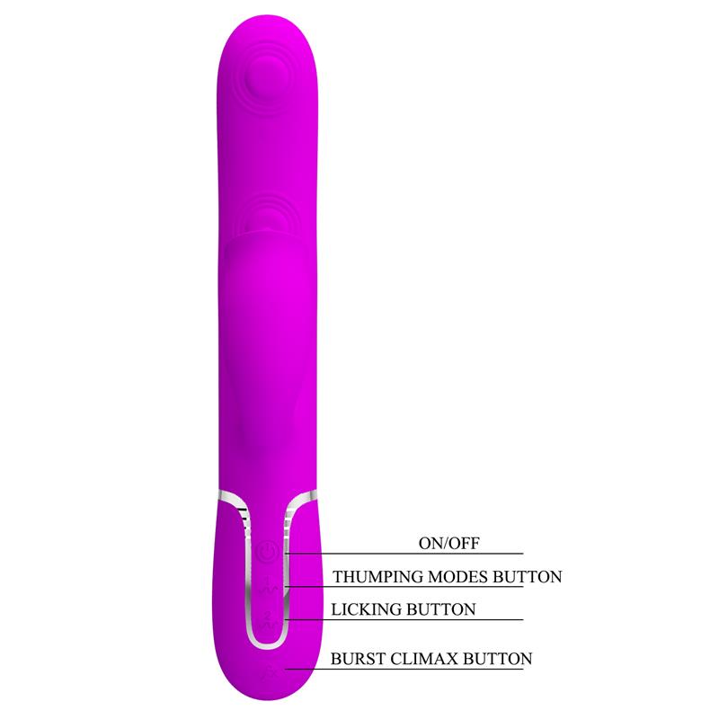 Gigi Vibrador con Licking y Thumping Fucsia - Imagen 9
