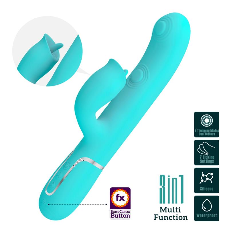 Gigi Vibrador con Licking y Thumping Turquesa