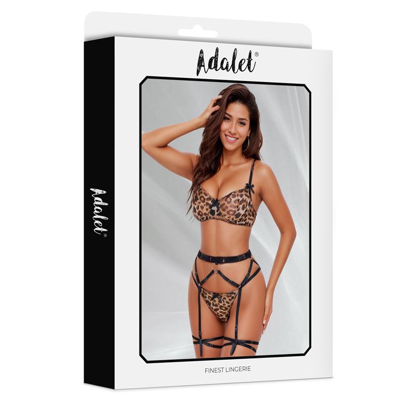 Helena Set de Sujetador, Tanga, Liguero y Liga - Imagen 3