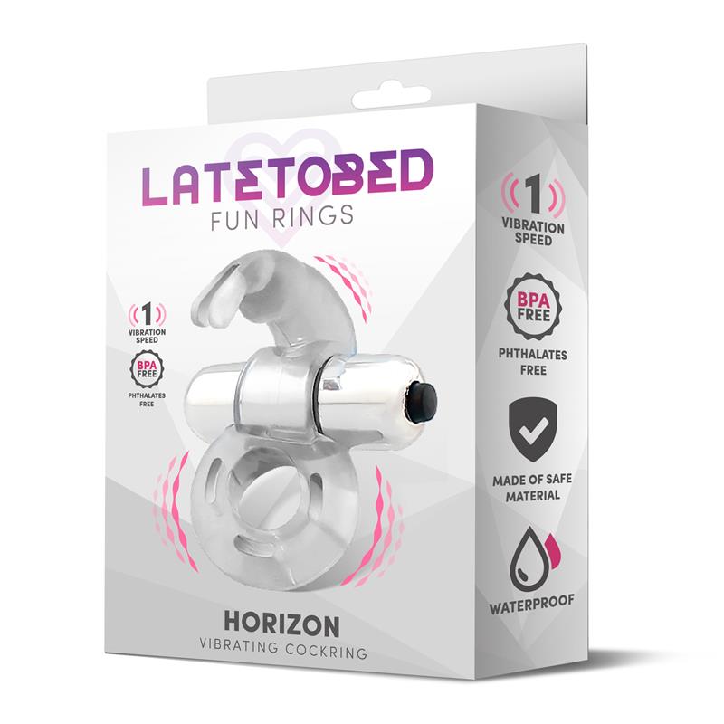 Horizon Anillo Vibrador con Conejito Transparente - Imagen 5