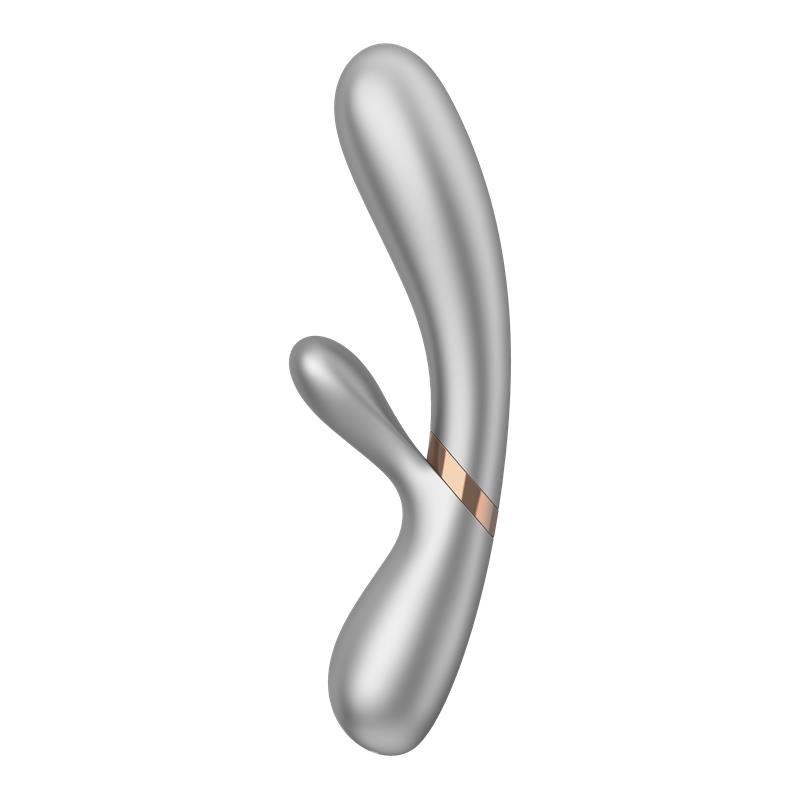 Hot Lover Vibrador Efecto Calor con APP Plata y Champagne - Imagen 2