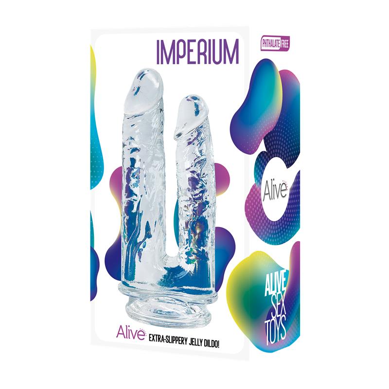 Imperium Dildo Doble Jelly Transparente - Imagen 2