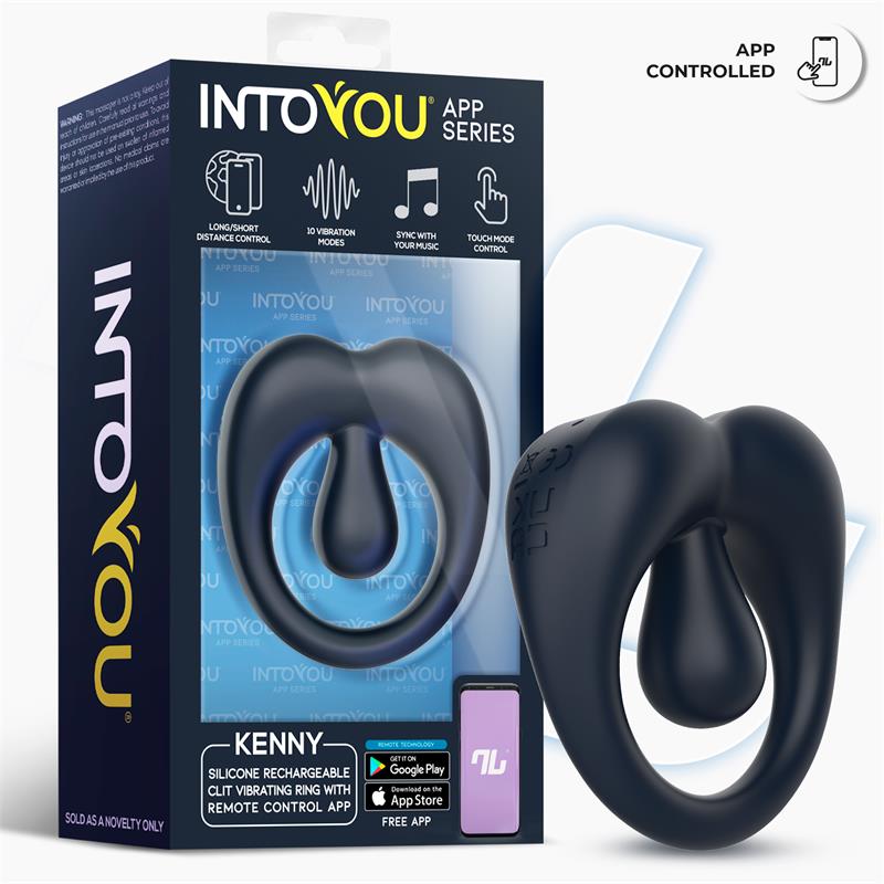 Kenny Anillo Vibrador con Estimulador de Clítoris y APP Azul Noche - Imagen 11
