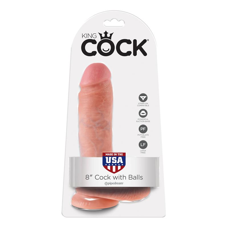 King Cock Pene con Testículos de 8 - Color Natural - Imagen 2