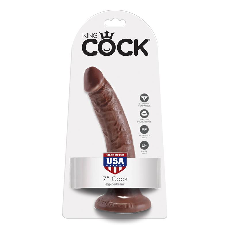 King Cock Pene de 17,78 cm - Color Marrón - Imagen 2