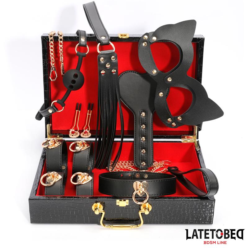 Kit Bondage de 8 Pz Cuero con Maletín de Almacenaje - Imagen 2