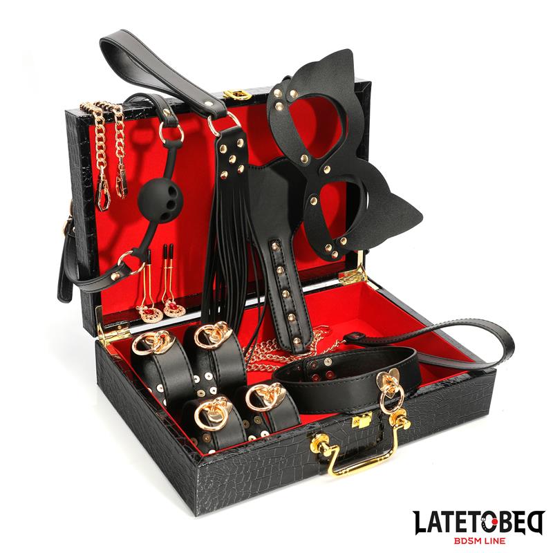 Kit Bondage de 8 Pz Cuero con Maletín de Almacenaje - Imagen 3