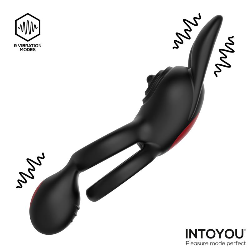 Konny Anillo Vibrador Doble con Conejito y Control Remoto - Imagen 4
