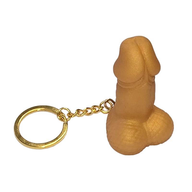 Llavero Silbato Forma de Pene Dorado