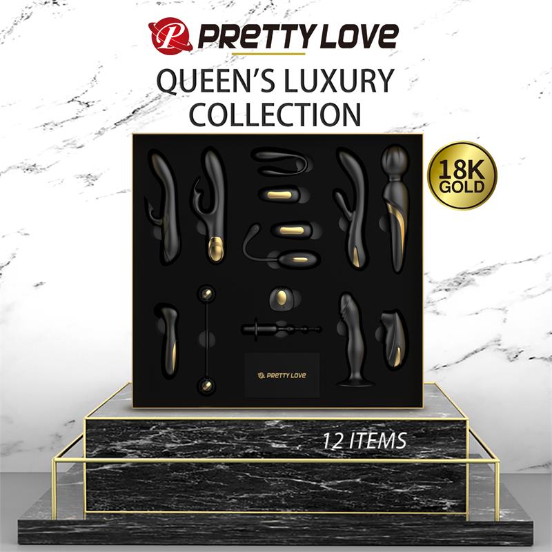 Luxury Set Queens 12 Juguetes Negro y Oro 18k