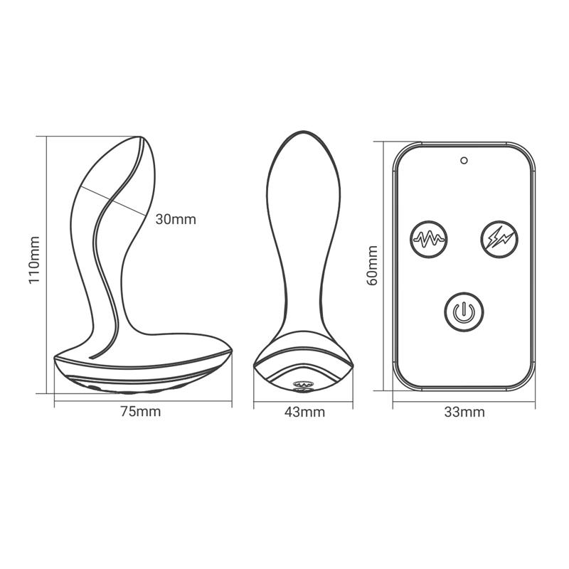 Masajeador Prostático con Electro Shock y Vibración con Control Remoto - Imagen 5