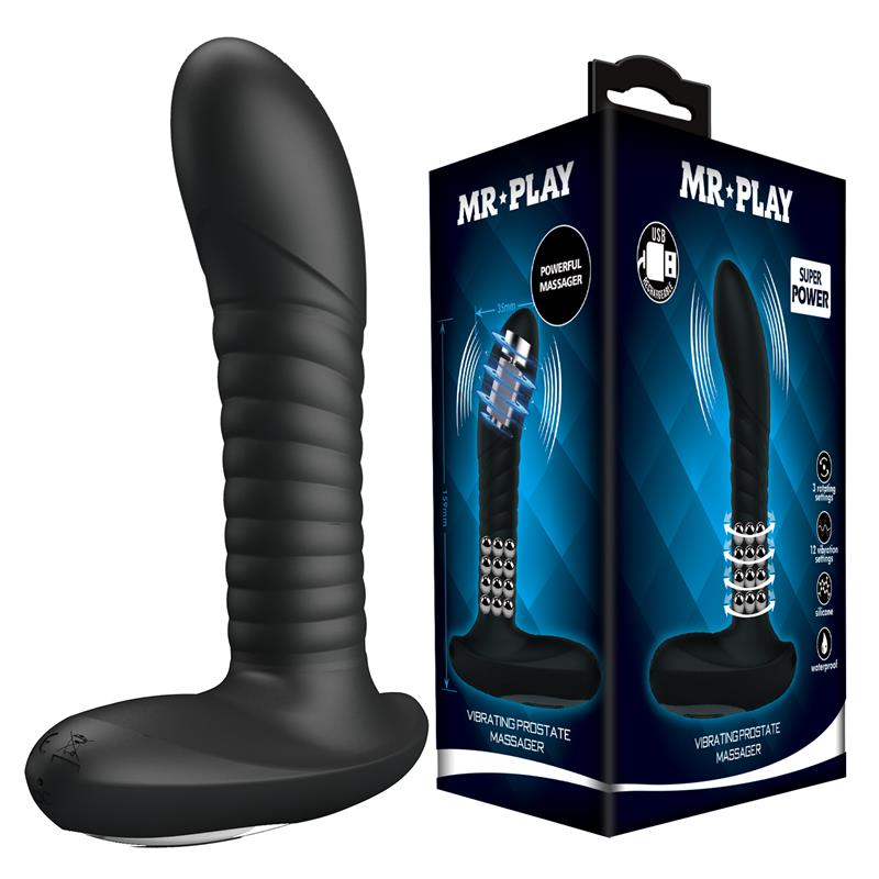 Masajeador Prostático con Vibración y Bolas Rotadoras
