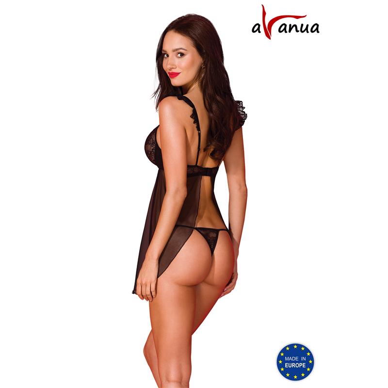 Milagros Chemise y Tanga Negro - Imagen 2