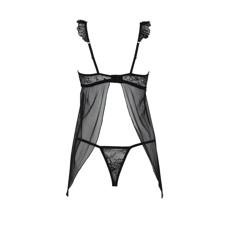 Milagros Chemise y Tanga Negro - Imagen 4