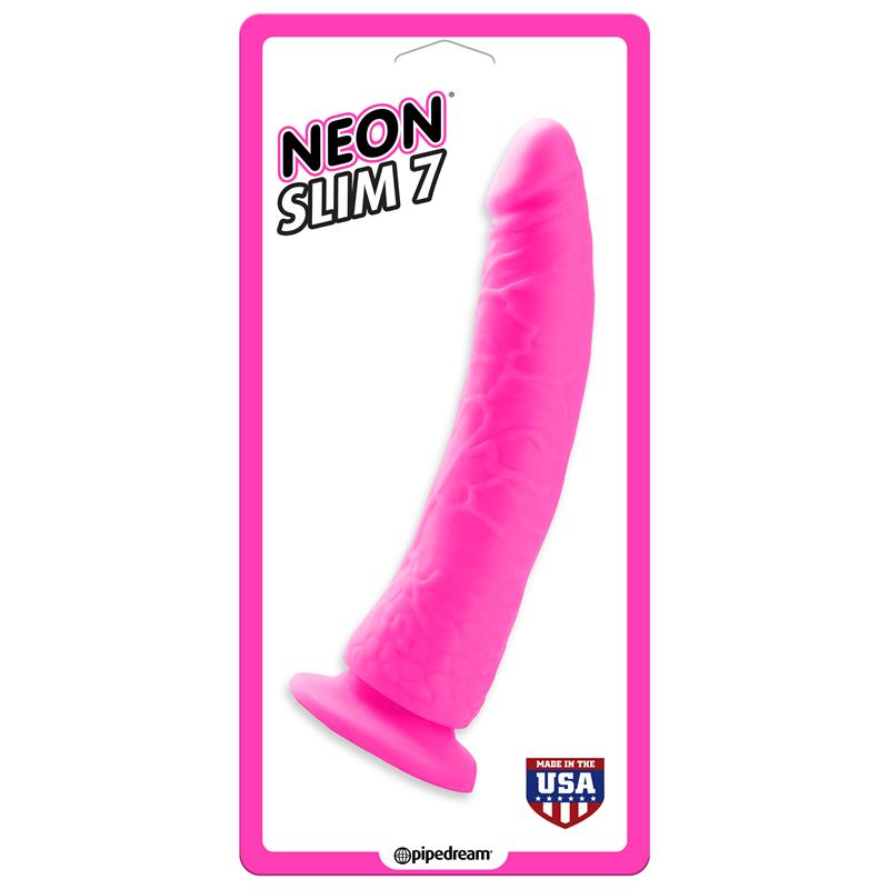 Neon Dildo Slim 7 Rosa - Imagen 2