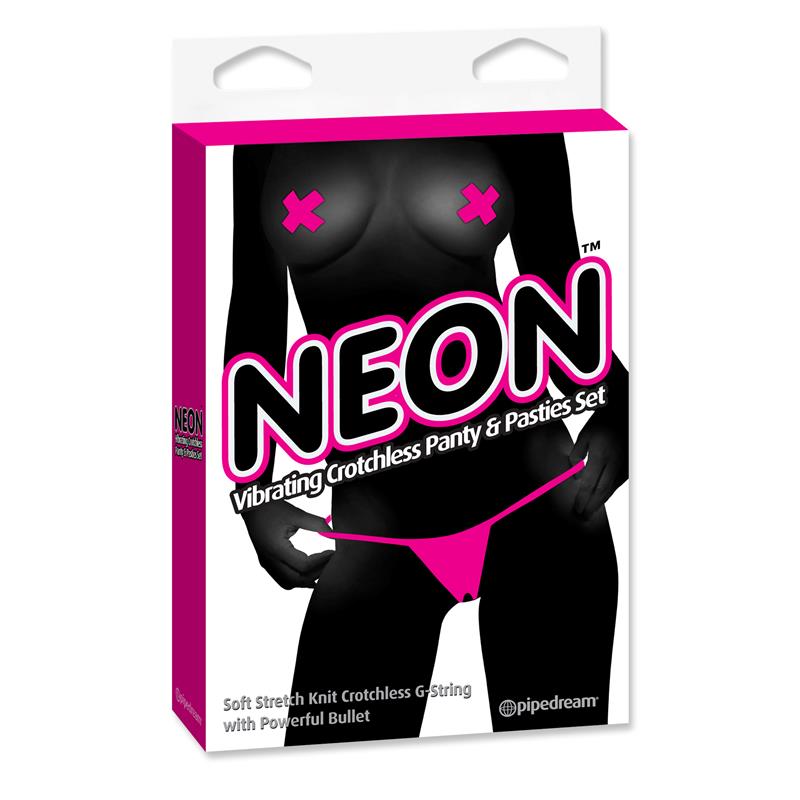 Neon Set Braguitas Vibradoras Sin Tirantes y Pezoneras Color Rosa - Imagen 4