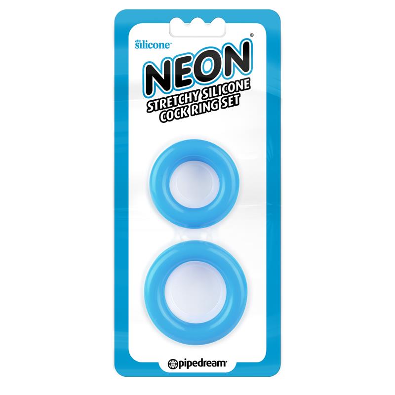 Neon Set de Anillos para el Pene Azul - Imagen 2