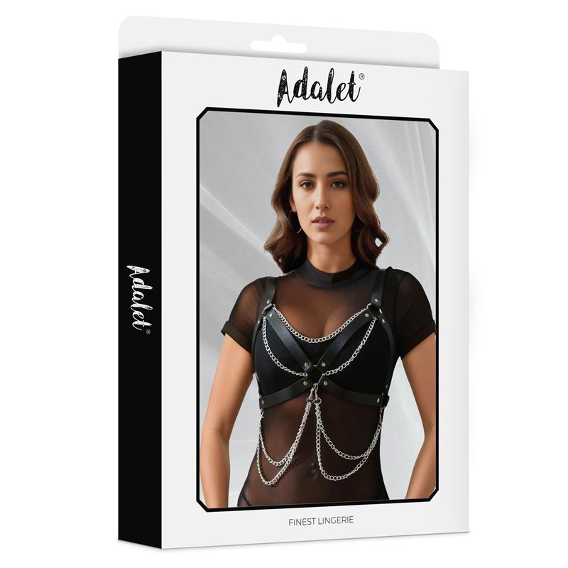 Noelle Arnés para Pecho Cuero Vegano con Cadenas Talla Única - Imagen 3
