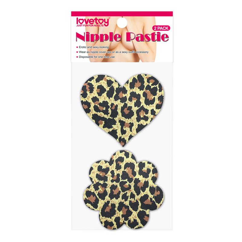 Pack Pezoneras Flor y Corazón Leopardo - Imagen 2