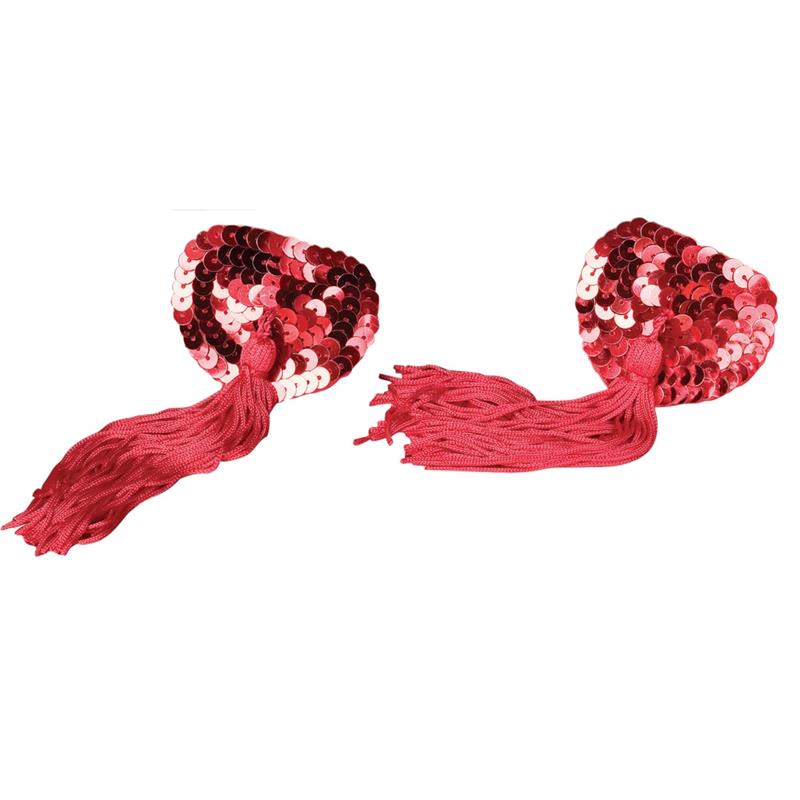 Pezoneras Rojo con Lentejuelas Burlesque - Imagen 2