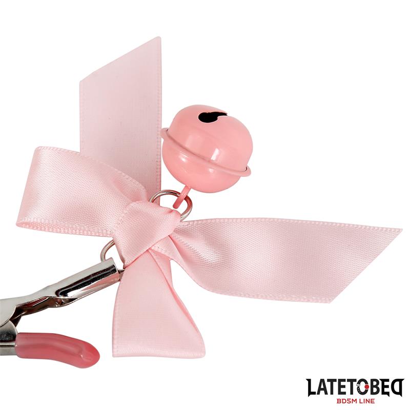 Pinzas para Pezones Lazo y Cascabel Rosa - Imagen 2