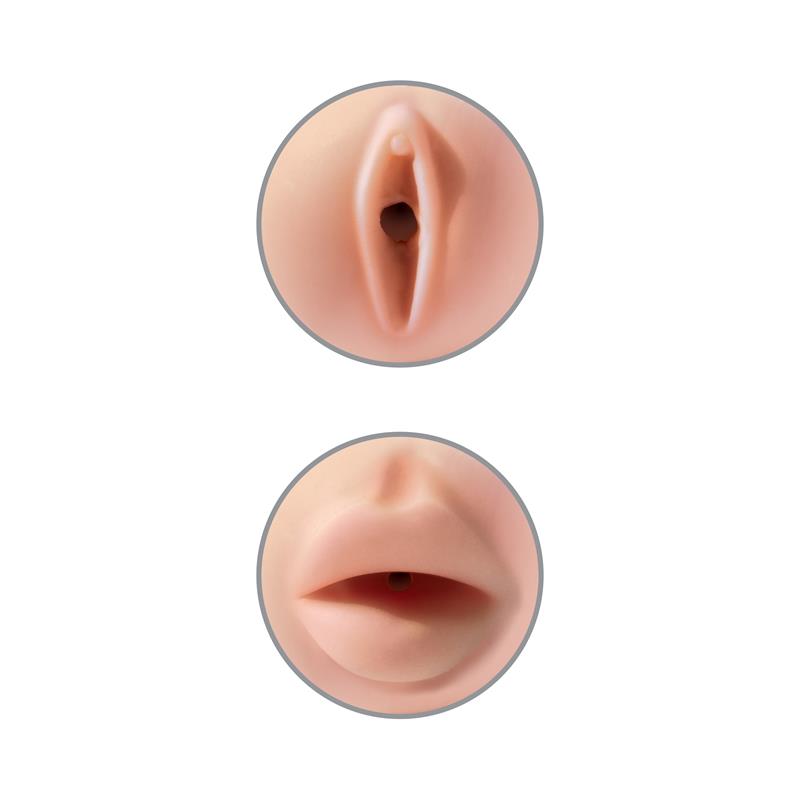 Pipedream Extreme Toyz Masturbador Tight Grip Pussy & Mouth Color Blanco - Imagen 4
