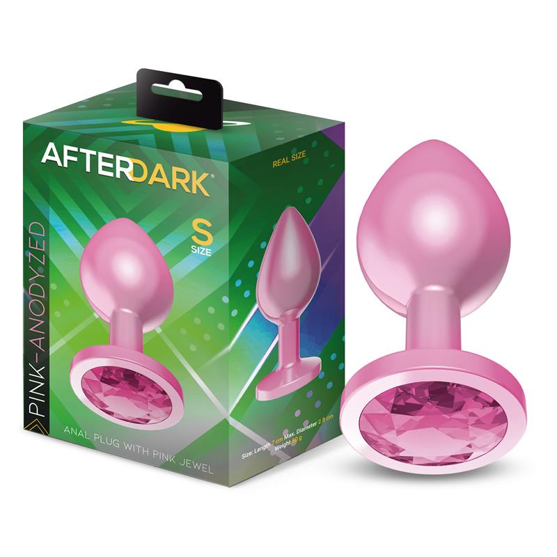 Plug Anal Anodizado Rosa con Joya Talla S