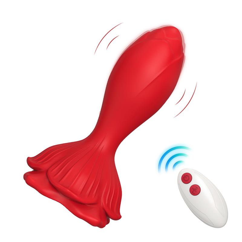 Plug Anal con Vibración Base de Rosa - Imagen 5