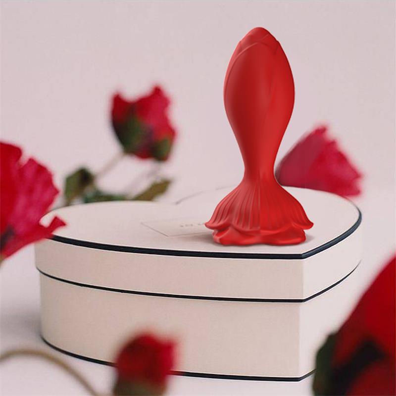 Plug Anal con Vibración Base de Rosa - Imagen 6