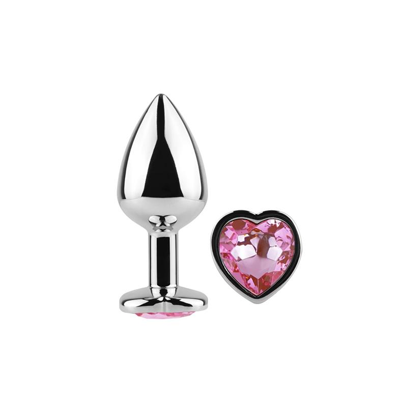 Plug Anal de Metal Corazón Fuchsia Talla S - Imagen 2
