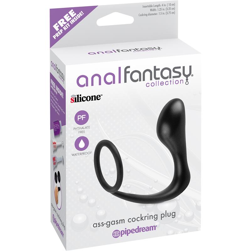 Plug Anal y Anillo Ass-Gasm Negro - Imagen 3