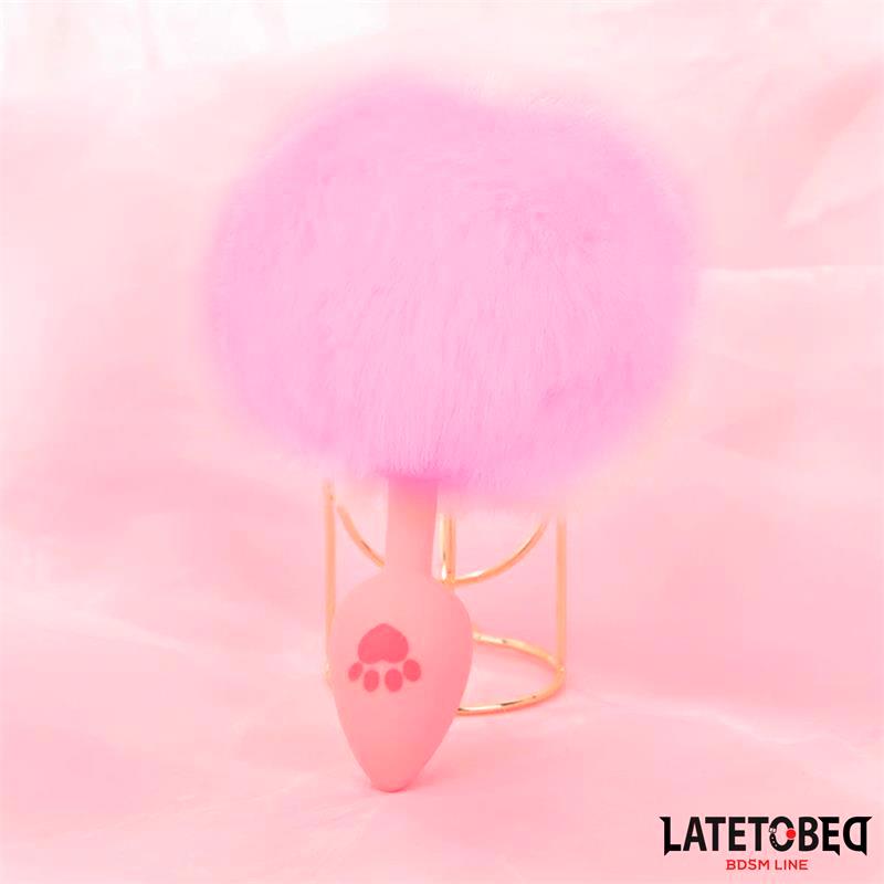 Plug Rosa de Silcona con Pompón Rosa - Imagen 2