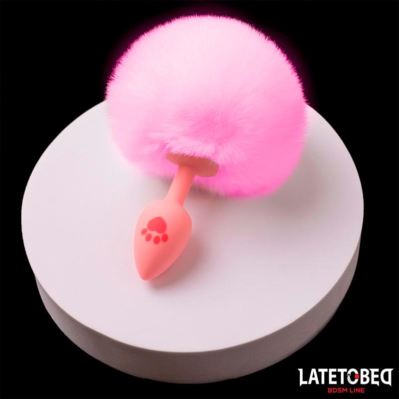 Plug Rosa de Silcona con Pompón Rosa - Imagen 3