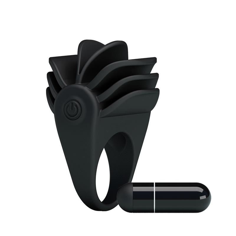 Pretty Love Anillo Vibrador Chester Color Negro - Imagen 3