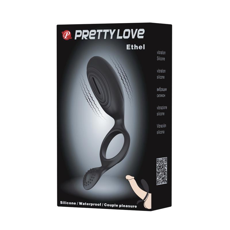 Pretty Love Anillo Vibrador Ethel Color Negro - Imagen 10