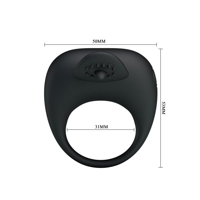Pretty Love Anillo Vibrador Tonguo Negro - Imagen 5