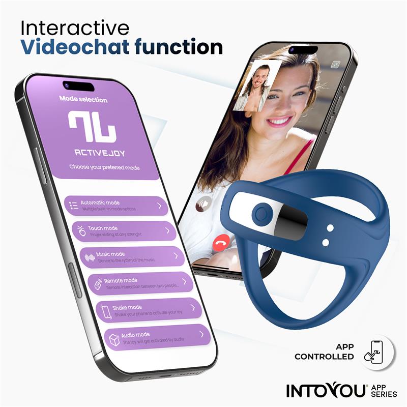 Rank Anillo Vibrador con App Azul - Imagen 2
