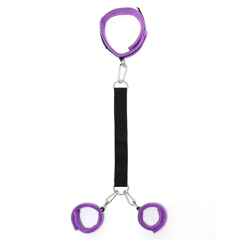 Collar y Esposas con Correas Ajustables Púrpura - Imagen 2