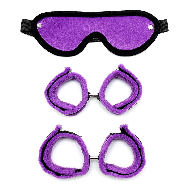 Set de Esposas para Manos y Pies Púrpura - Imagen 2
