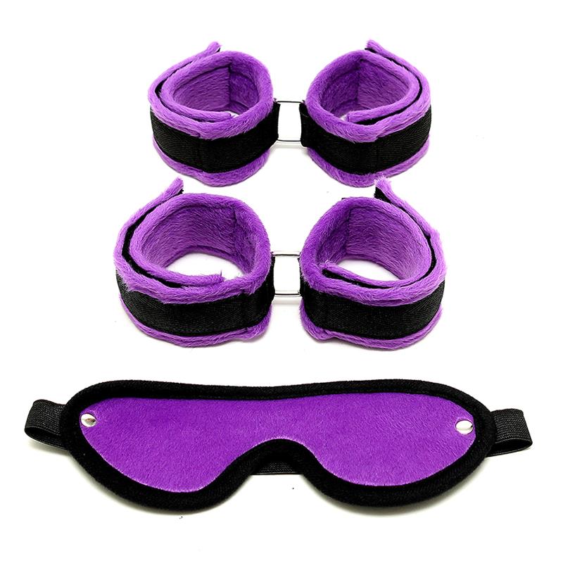 Set de Esposas para Manos y Pies Púrpura